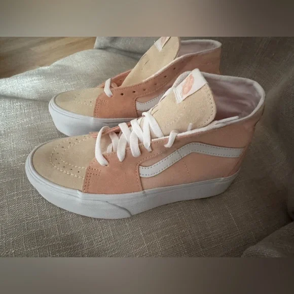 New Vans Sk8-Hi Tapered Stackform Peach Color block Platform Shoes Size 7 - Picture 6 of 10